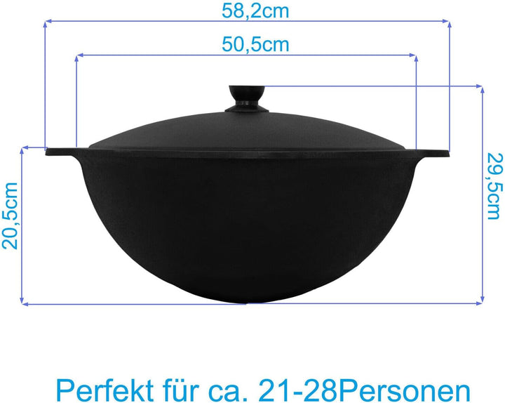 Ø49cm Uchag 2mm stahl Utschak mit Adapter-Ringe 22L Kazan rund Kasan Utschag Feldküche Feuerstelle C