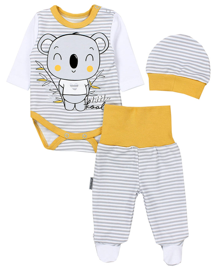 TupTam Baby Mädchen Jungen Bekleidungsset Langarmbody Hose Mütze mit Aufdruck Spruch 3 teilig 68 Gra