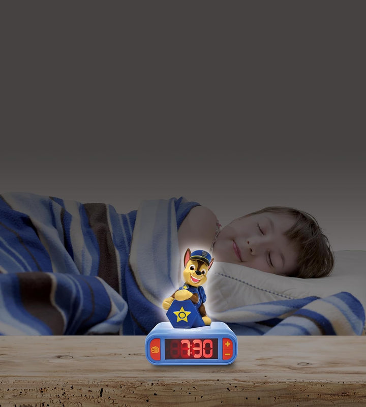 Lexibook, PAW Patrol, Wecker mit Nachtlicht, Sounds und Melodien, beleuchtetes LCD-Display, Leuchten