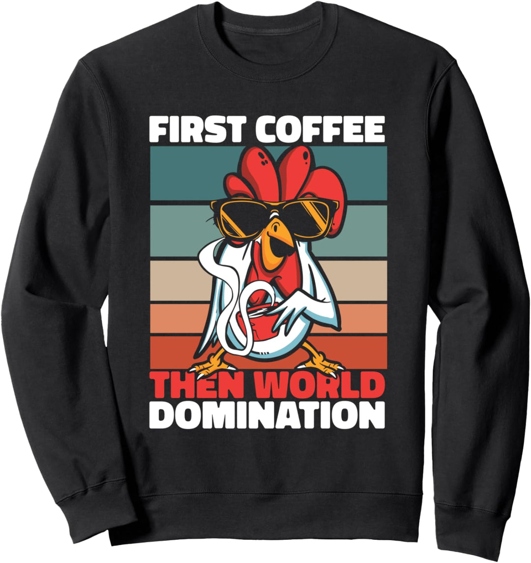 Retro Huhn Kaffee Sonnenbrille - Landwirte Vintage Henne Sweatshirt