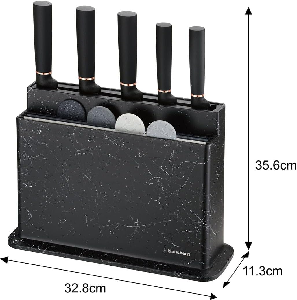 10-teilig Küchenmesser-Set Kochmesser Set Messerset im Block mit Schneidebrett-Set KLAUSBERG KB-7834