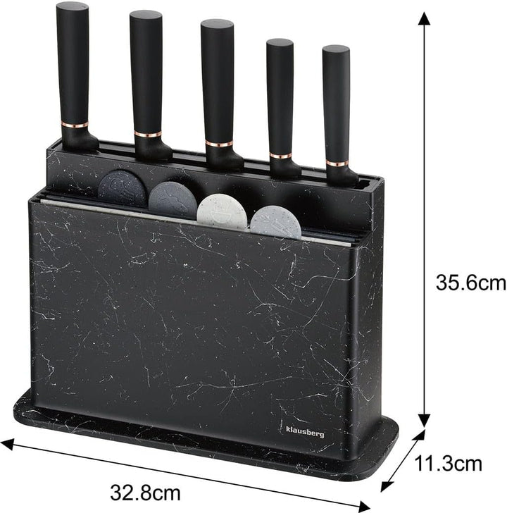 10-teilig Küchenmesser-Set Kochmesser Set Messerset im Block mit Schneidebrett-Set KLAUSBERG KB-7834