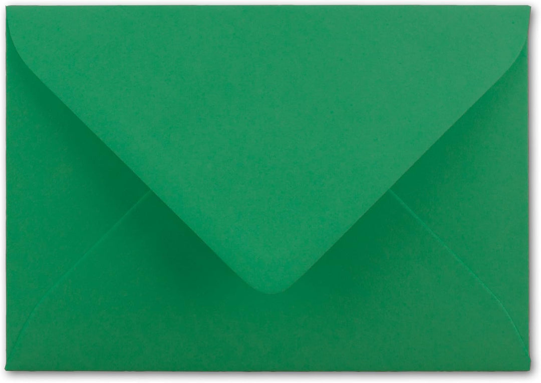 1000x kleine Umschläge in Grün DIN C7 8,1 x 11,4 cm mit Spitzklappe und Nassklebung in 80 g/m² - kle