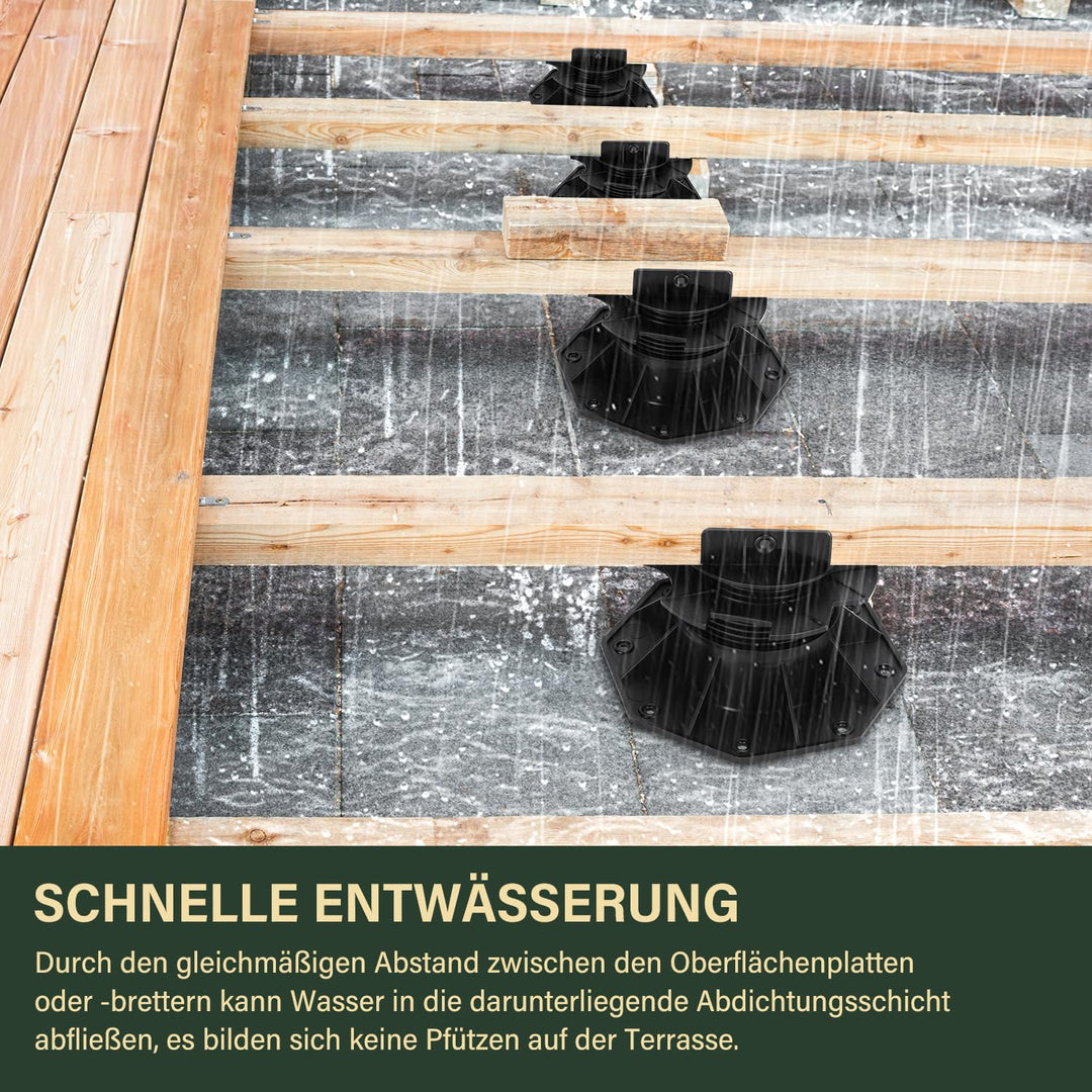 Gimisgu Stellfuss 10 Stück Stelzlager höhenverstellbar 60-140mm Plattenlager - Stelzlager für Terras