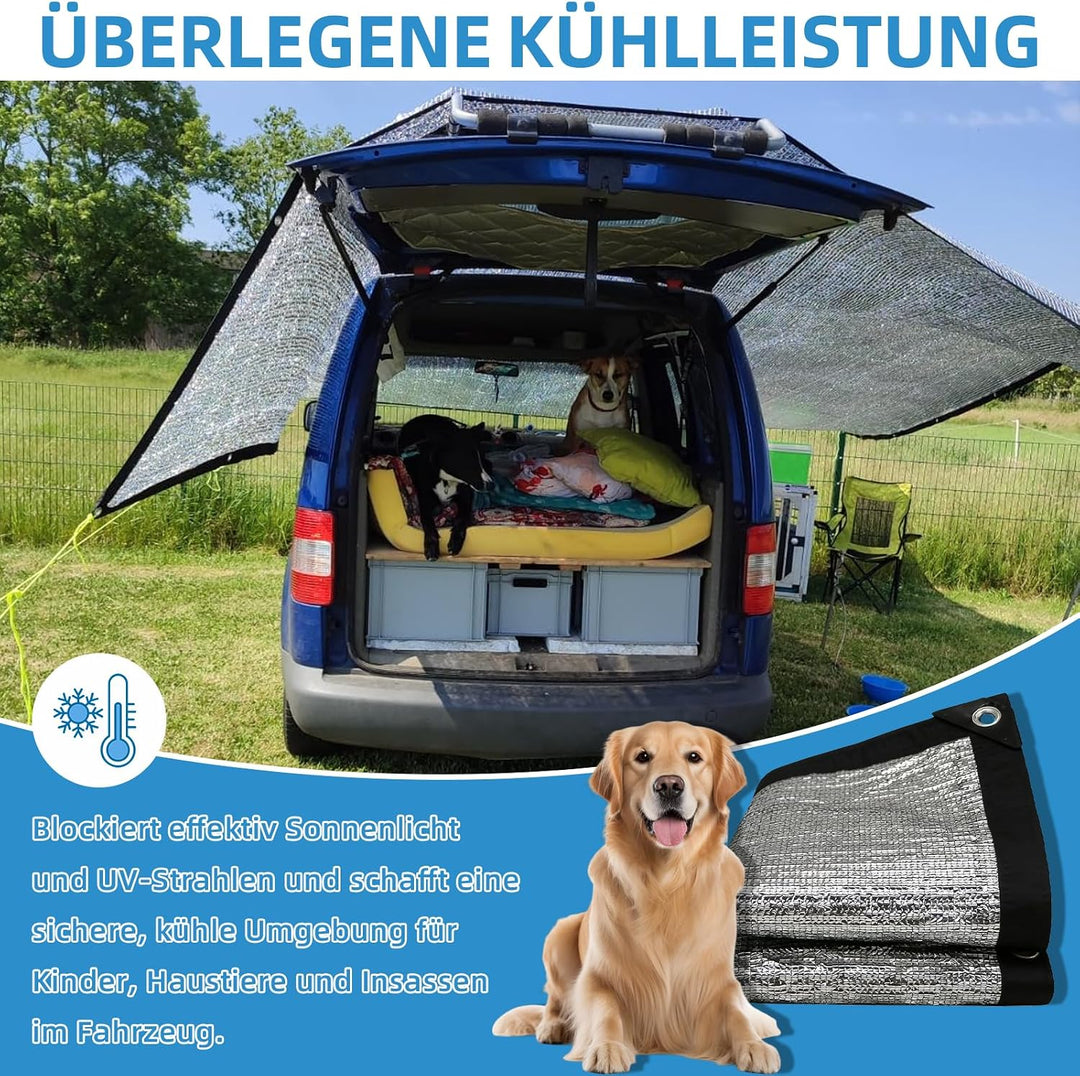 Sonnenschutznetz für Auto und Haustier, wärmeisolierendes Aluminiumfoliennetz,Sonnenschutznetz für V