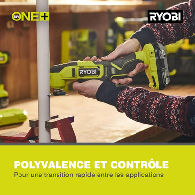 RYOBI 18 V ONE+ Akku-Multitool RMT18-0 (Oszilationswinkel 3,0°, Schwingzahl 0-20.000 min-1, variable