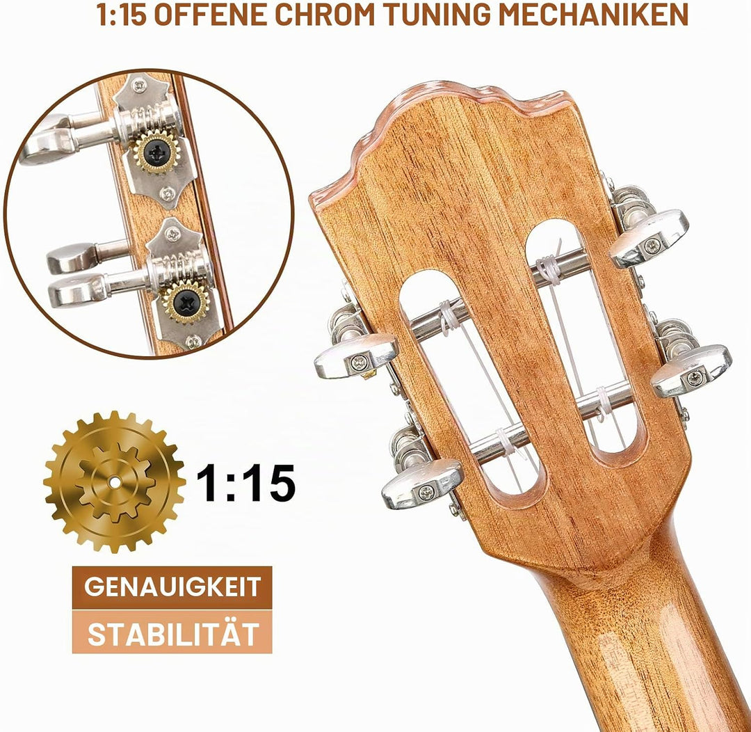 Hricane Konzert Ukulele aus Koa Feste Akazie Professional glatt glänzend Ukulelen Hawaii-Ukele Conze