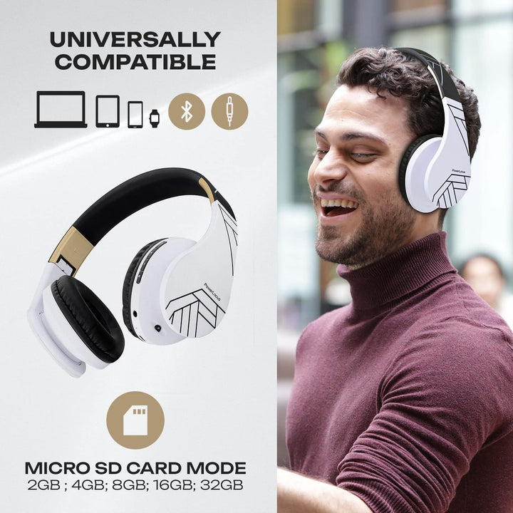PowerLocus Bluetooth Over-Ear Kopfhörer, Kabellos Stereo Faltbare Kopfhörer Kabellose und Kabel-Kopf