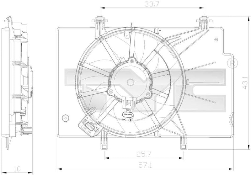 TYC Lüfter Motorkühlung 810-0043 340mm