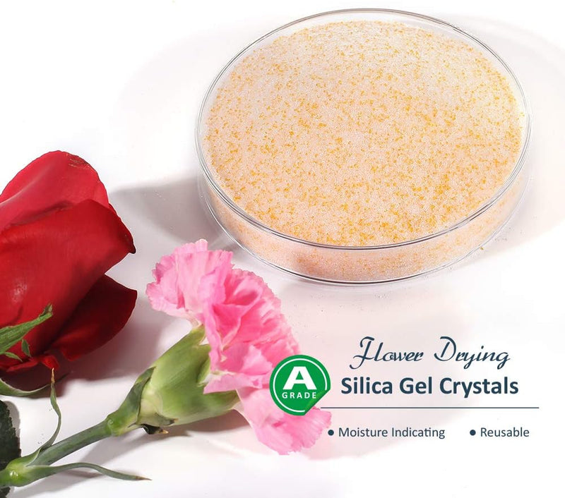 wisedry Silicagel für Trocknen Blümen 5 LBS (2.2KG), Feine Kristalle < 1mm, Silica Gel mit Indikator