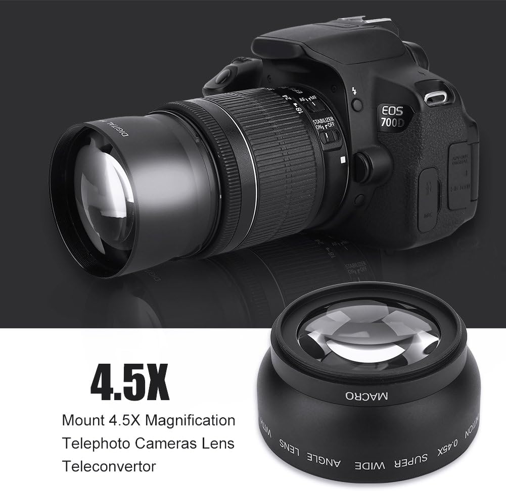 143 Weitwinkel-Objektiv 52 mm 0,45 x, Universal-Konvertierungsobjektiv 52 mm für Fotoapparate/Canon/