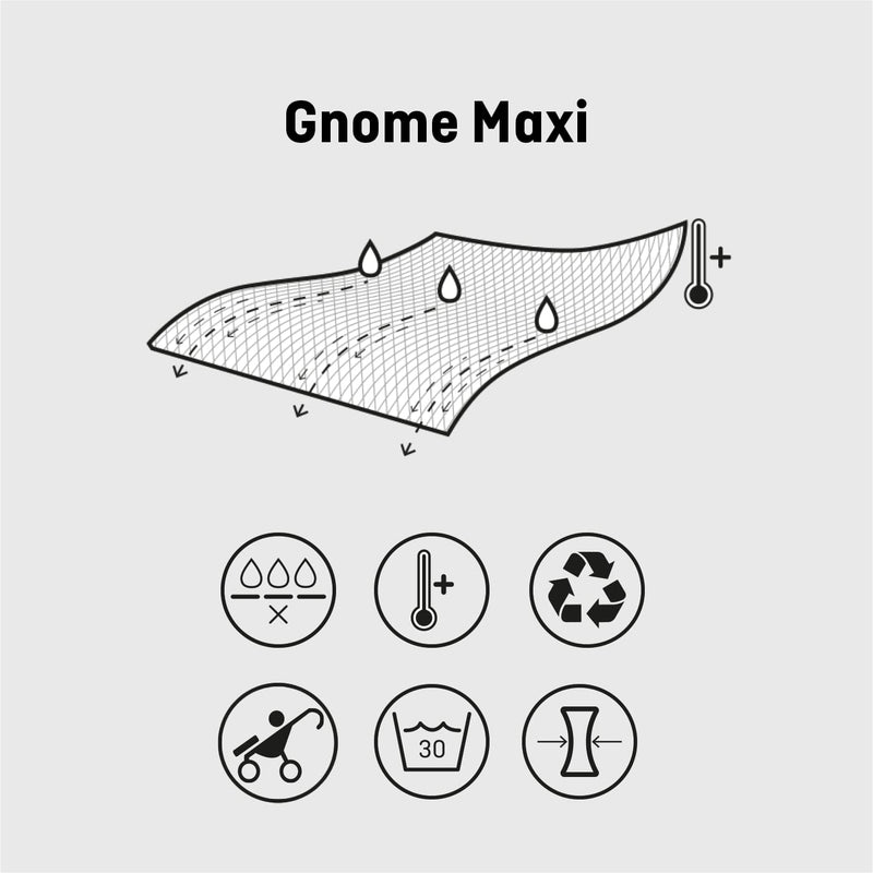 Gnome Maxi 200 | Universeller Fusssack für alle Kinderwagen Modellen| Wasserdichte Thermofusssak für