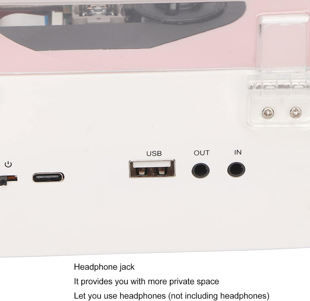Multifunktions Rosa Retro CD Player, BT5.0 CD Musik Player mit Transparenter Schutzhülle, HiFi Stere