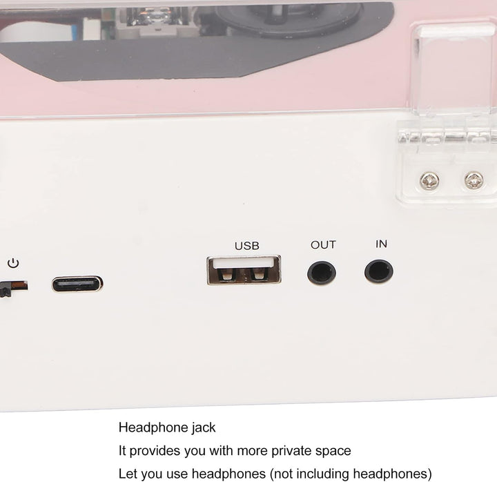 Multifunktions Rosa Retro CD Player, BT5.0 CD Musik Player mit Transparenter Schutzhülle, HiFi Stere