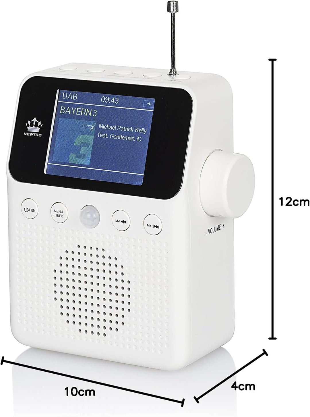 NEWTRO DAB STECKDOSENRADIO Color MIT BEWEGUNGSMELDER INKL. AKKU, portables Radio, ideales Badradio m