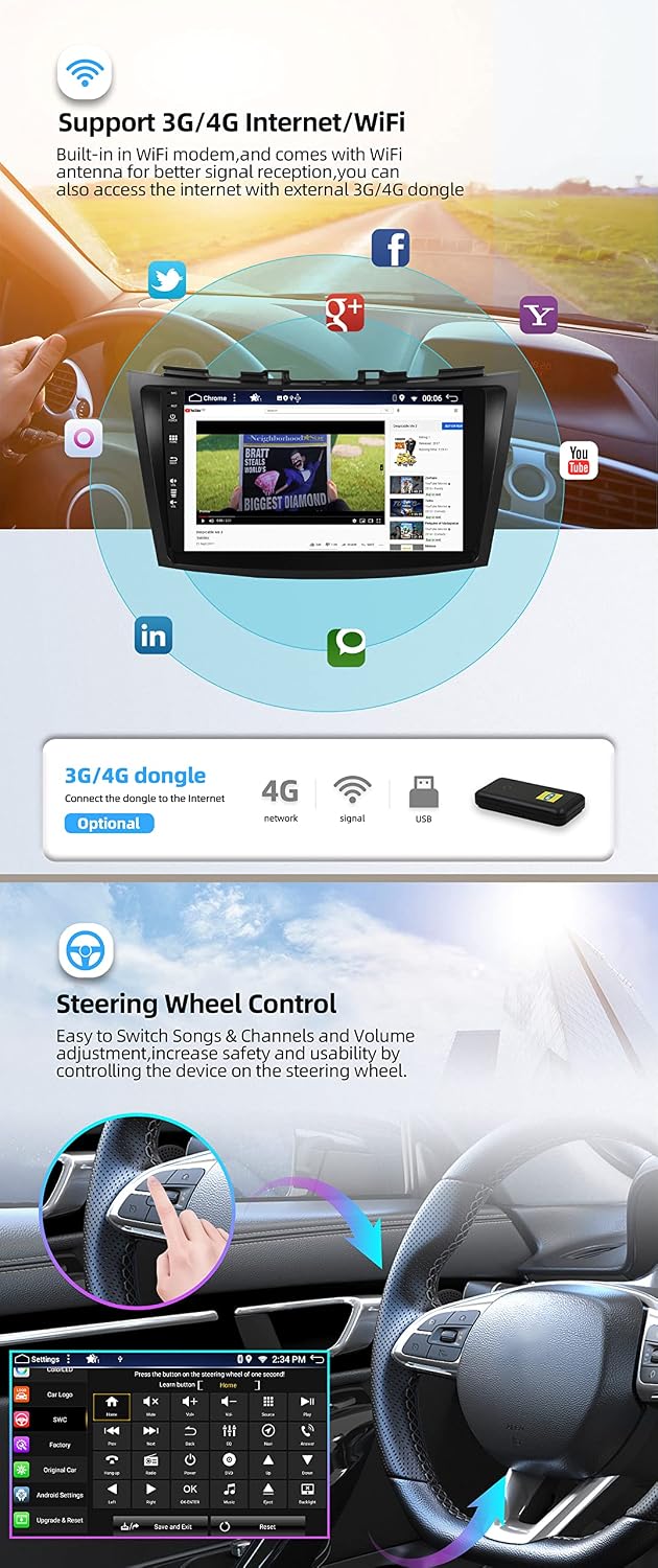 JOYX Android 14 IPS Autoradio Passt für Suzuki Swift/Ertiga (2011-2017) - 4G+64G - Eingebaut DSP/Car