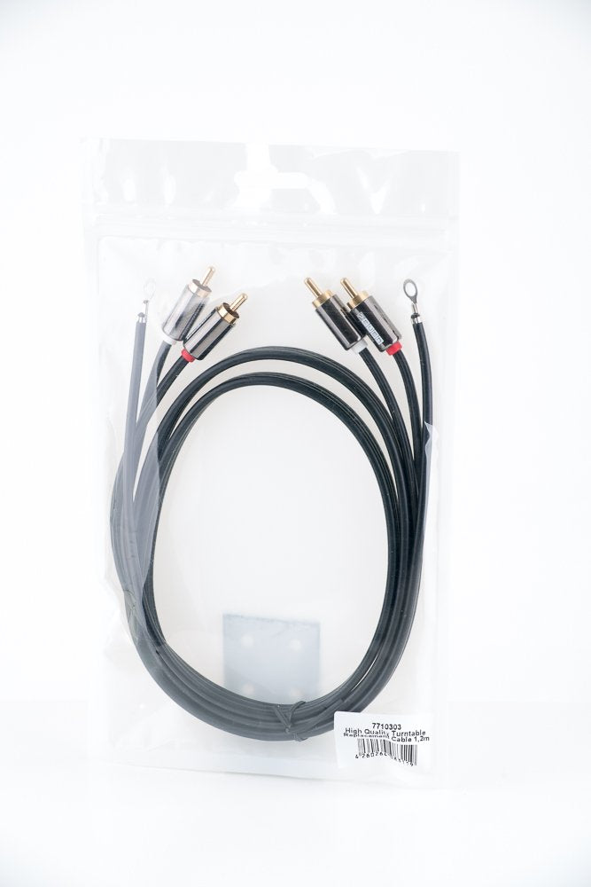 7even High Quality Turntable Replacement Cable - Plattenspieler-Ersatz Cinch Kabel 1,2 mtr mit Erdun