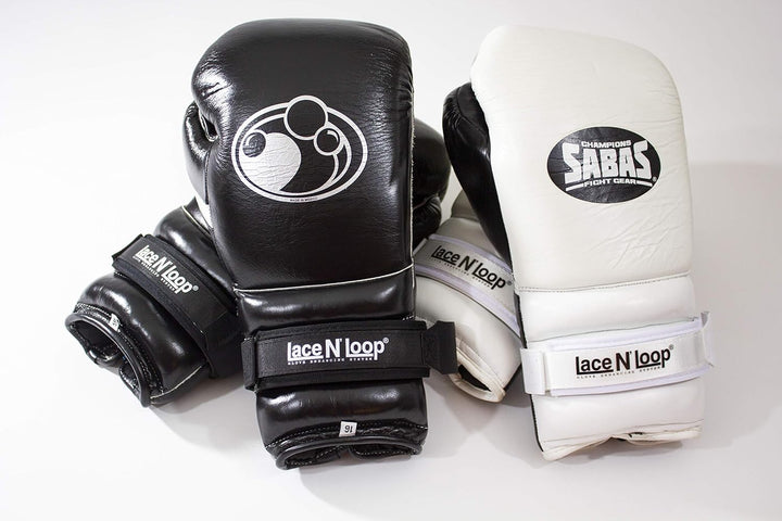 Lace N Loop Straps (Pair) - Lace-Up Boxing Glove Converter Schwarz, Schwarz