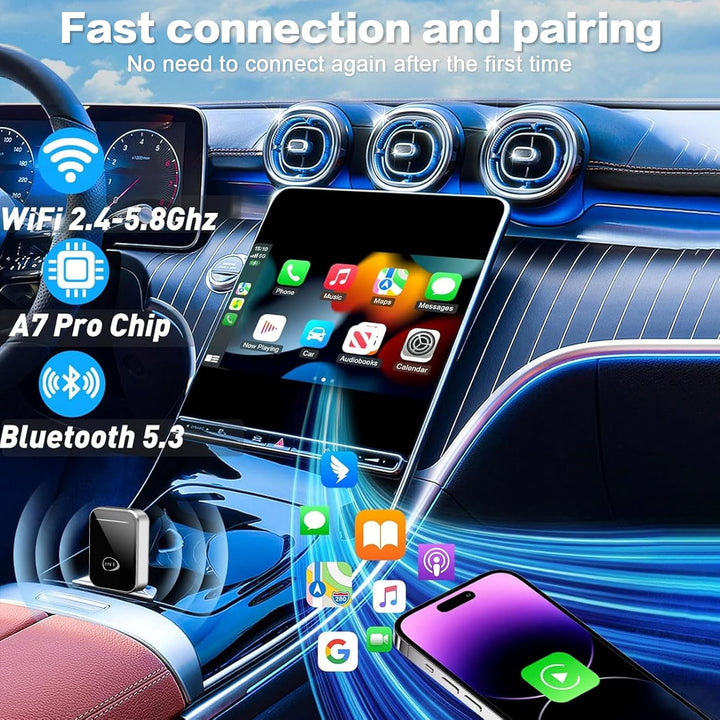 Wireless CarPlay Adapter,2 In 1 Wireless CarPlay für iOS und Android Auto,2025 Verbesserte Konvertit