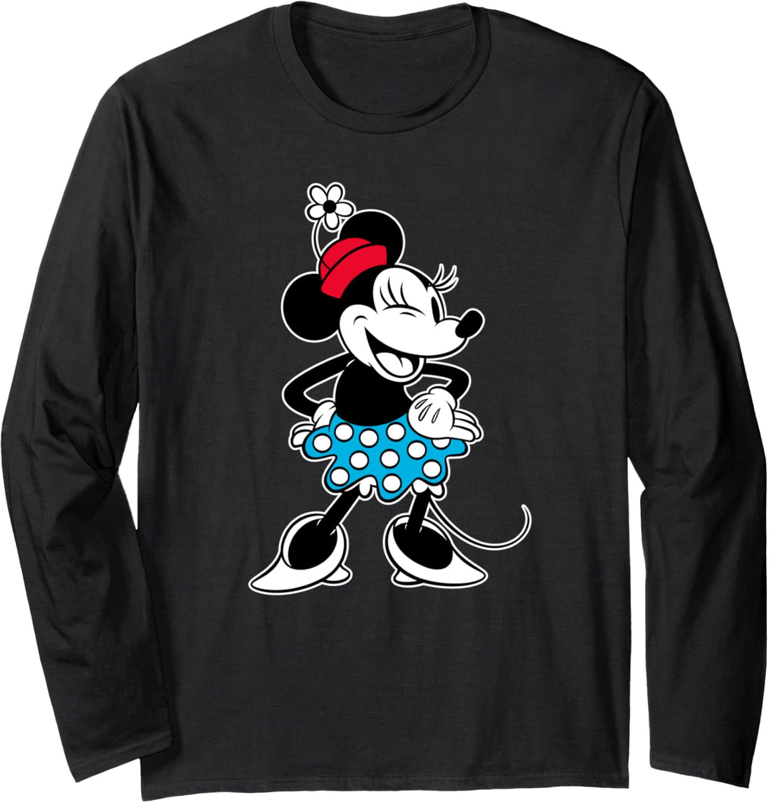 Disney Minnie Mouse Sassy Wink Black Langarmshirt