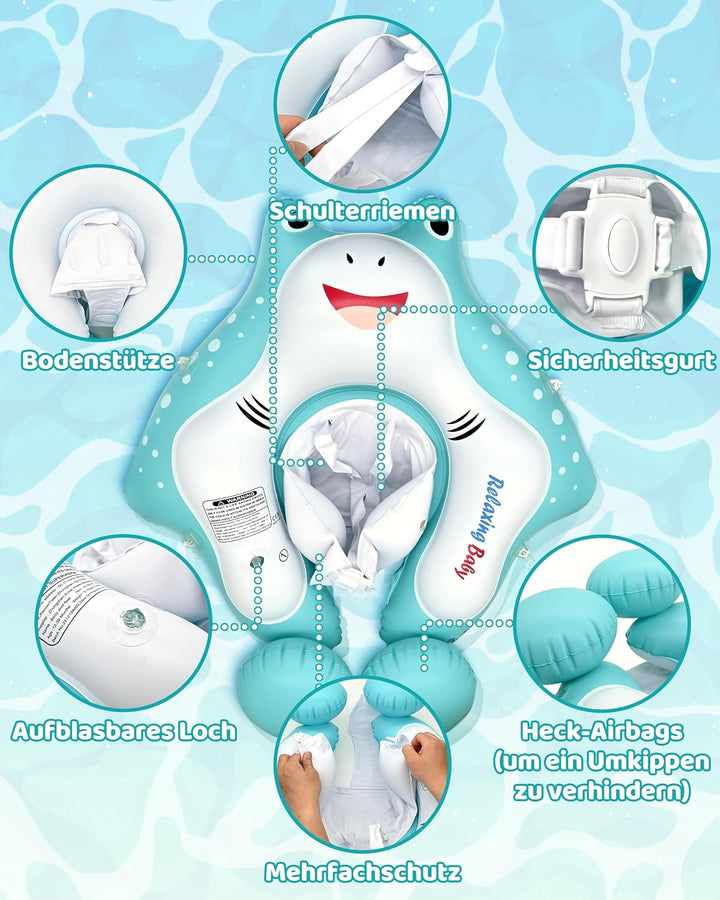 Schwimmring Baby mit Sonnendach Abnehmbarem Sonnendach Schwimmsitz Kleinkinder Schwimmhilfe für Klei