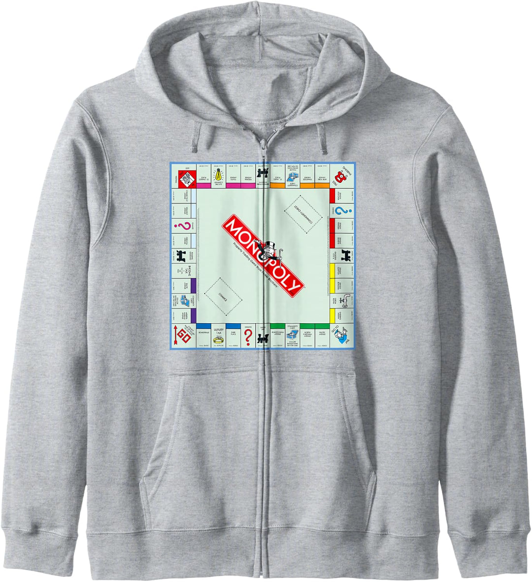 Monopoly Vintage Classic Board Game Color Logo Kapuzenjacke