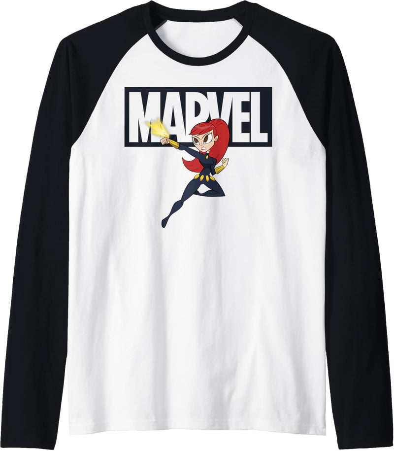 Marvel Avengers Black Widow Logo Doodle Raglan
