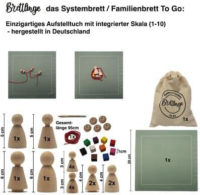 das Systembrett/Familienbrett to Go Einzigartiges Aufstelltuch mit integrierter Skala (1-10)