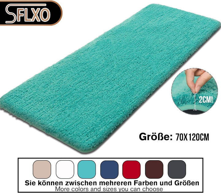 SFLXO Badematte 120cm x 70cm rutschfest-Badvorleger Maschinenwaschbar Anti-Rutsch Badteppich Weich W