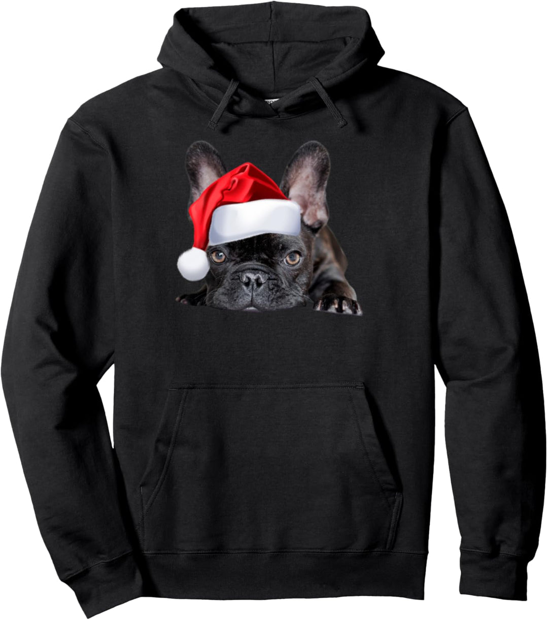 Cute French Bulldog Santa Hat Frenchie Image Christmas Cool Pullover Hoodie