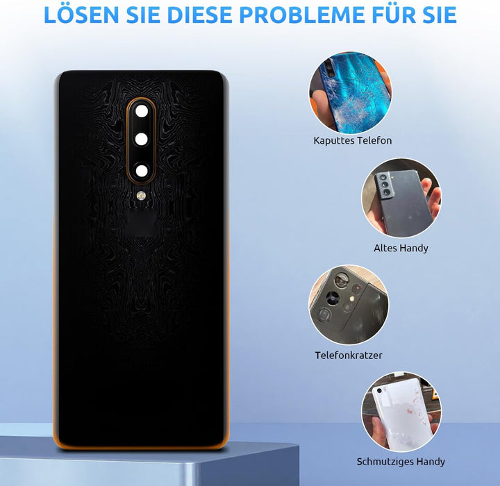 Eonpam Akkudeckel für OnePlus 7T Pro Rückseite Glas Original Backcover Back Glas Ersatz Reparatur Se