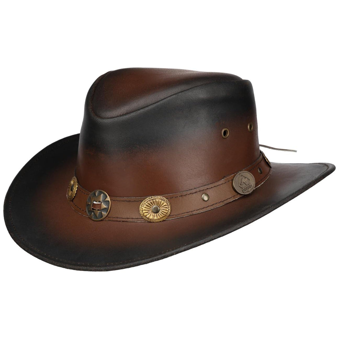 Scippis Tombstone Lederhut Herren Hut Cowboyhut M braun, M braun