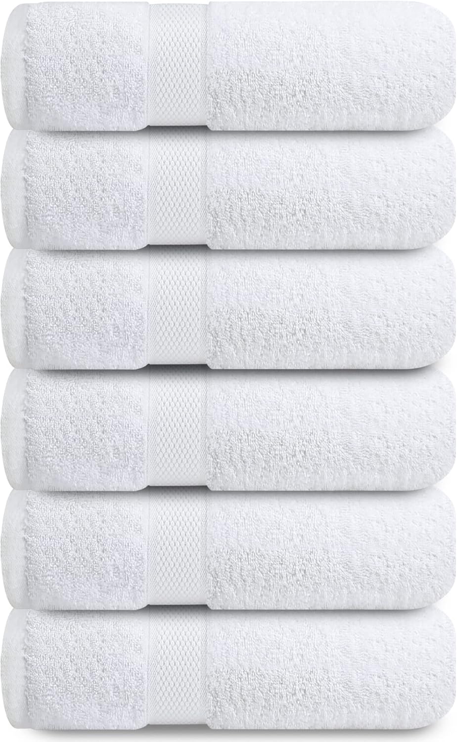 Infinitee Xclusives Premium Weisse Handtücher aus 100% Baumwolle, 6er-Pack (40 x 72 cm) – Super Saug