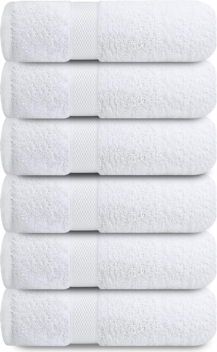 Infinitee Xclusives Premium Weisse Handtücher aus 100% Baumwolle, 6er-Pack (40 x 72 cm) – Super Saug