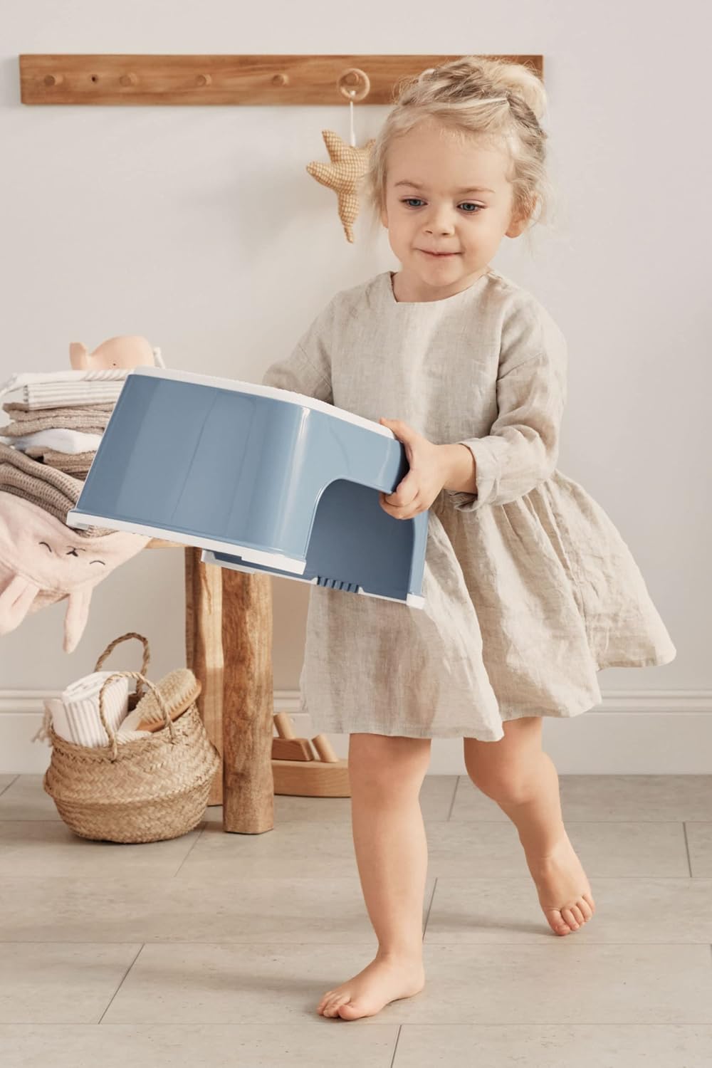 BabyBjörn Tritthocker, Graublau/Weiss