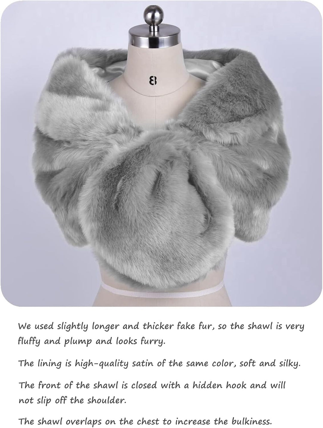 BEAUTELICATE Kunstpelz Schal Stola Damen für Frauen Festlich Bolero Hochzeit Braut Abendkleid Brauts