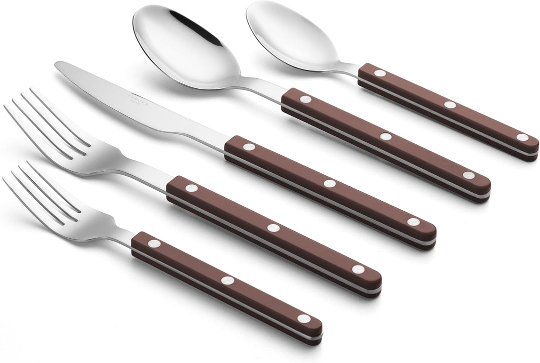 ANNOVA Besteckset, Retro/Nieten-Farbenfrohes Edelstahl-Geschirr Küchenbesteckset, enthält Tischmesse