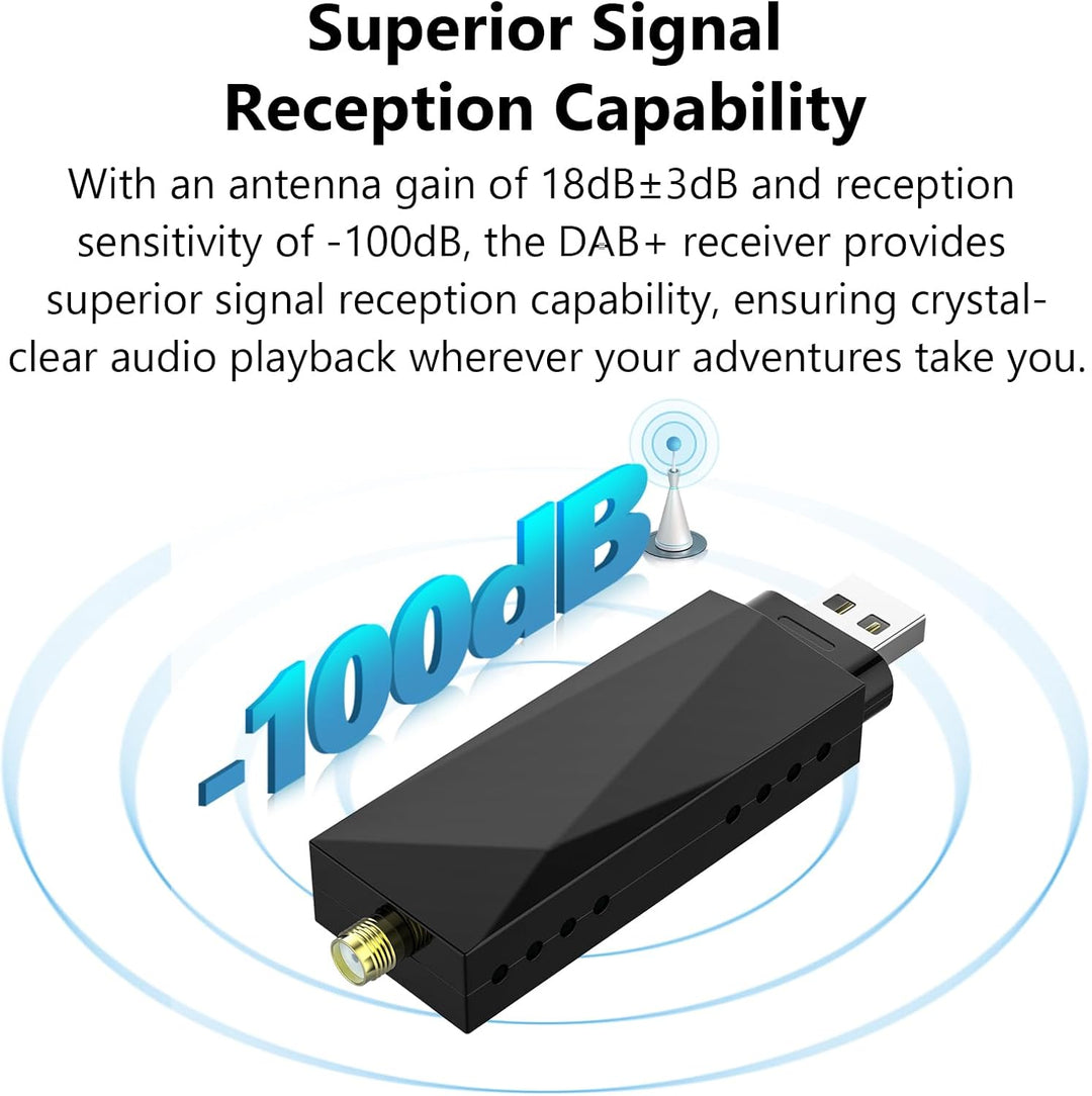 Eonon DAB/DAB+ Digitalradio-Adapter, Empfänger, USB-Dongle für Android 13/14 Autoradio GPS, 4G LTE k