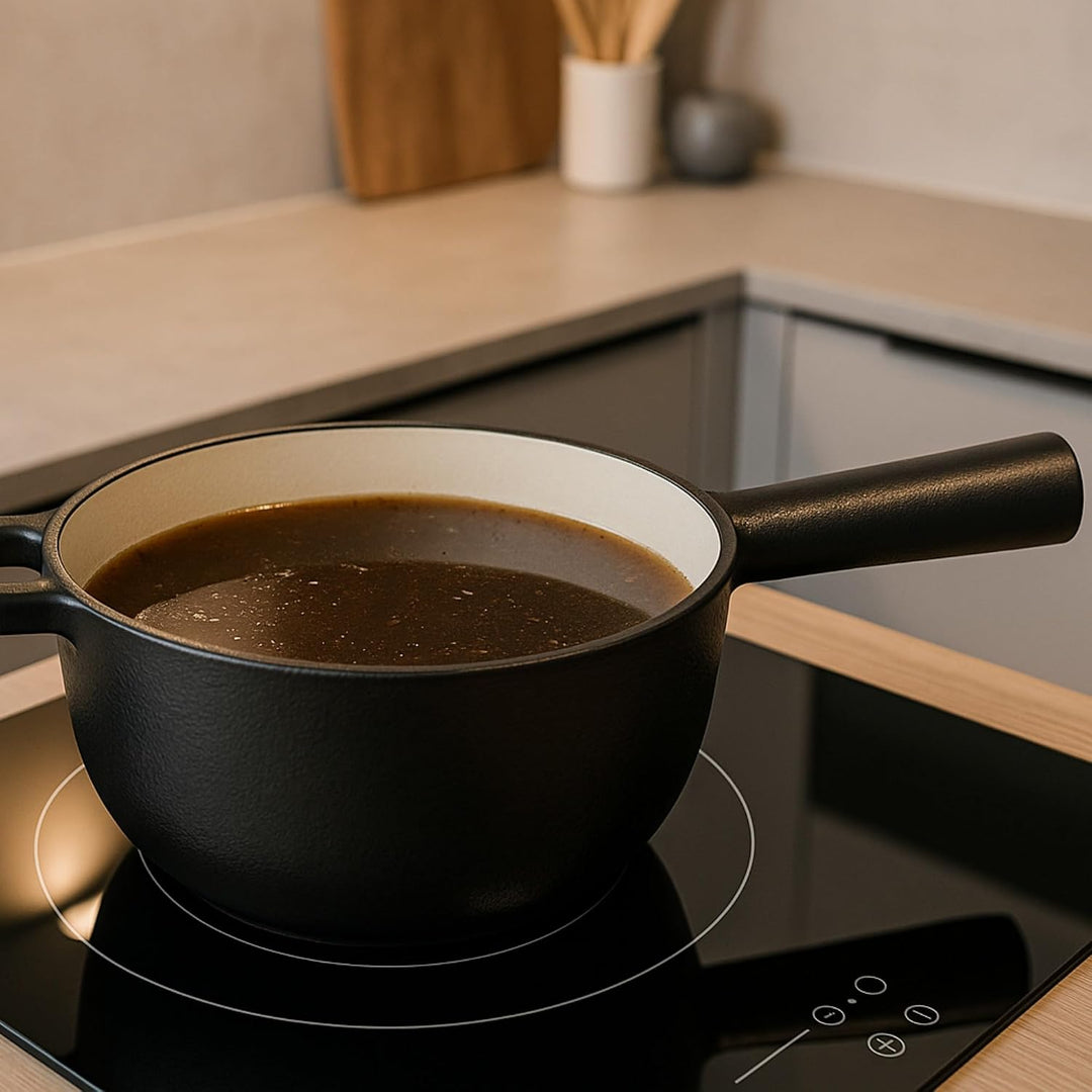 osoltus Fondue | Käsefondue | Fleischfondue Set Gusseisen 6 Personen Emaille | 13 TLG. inklusive Hol