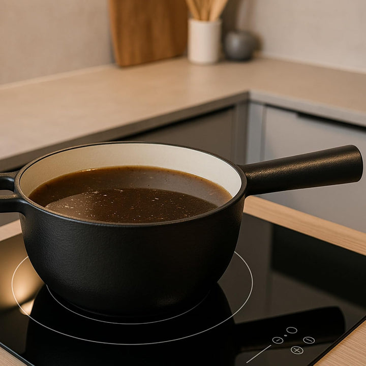 osoltus Fondue | Käsefondue | Fleischfondue Set Gusseisen 6 Personen Emaille | 13 TLG. inklusive Hol