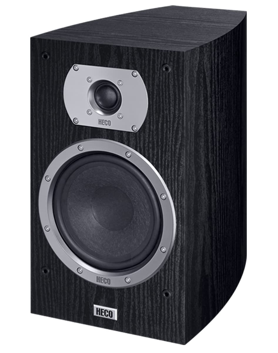 HECO Victa Prime 302 | 2 Wege Heimkino- und Stereo-Regallautsprecher | 1 Paar, Farbe:Schwarz Schwarz