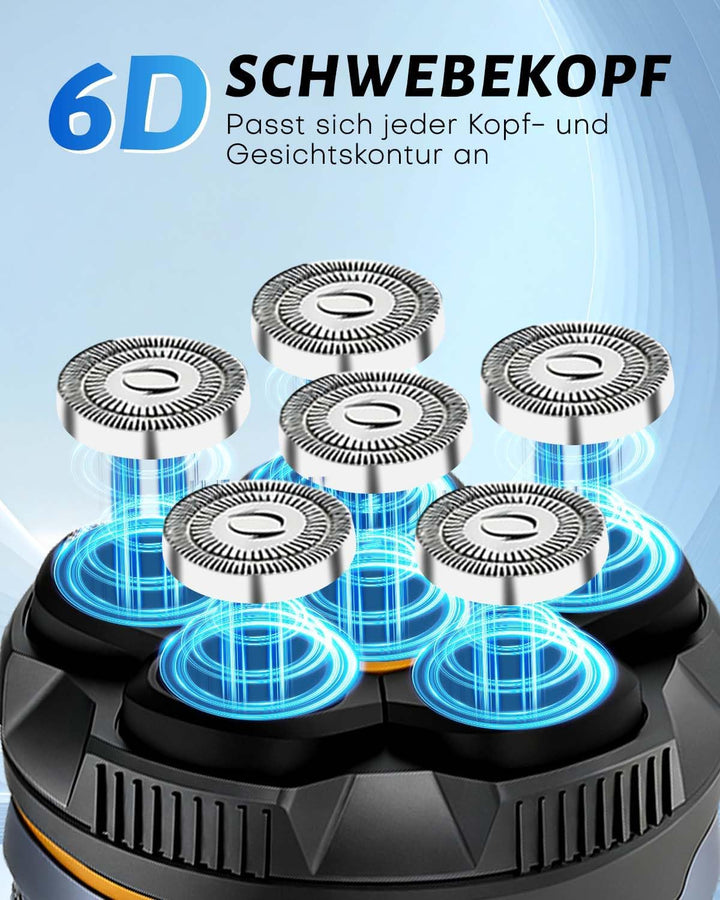 Glatzen Rasierer Herren, 2026 Verbessert Glatzenrasierer 6D mit Magnetischen Scherkopf, IPX7 Wasserd