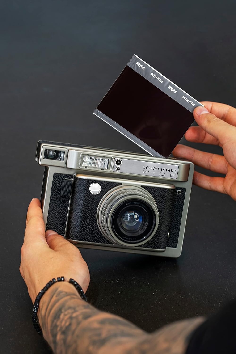Lomography Lomo'Instant Wide Camera & Lenses Monte Carlo Black Leather
