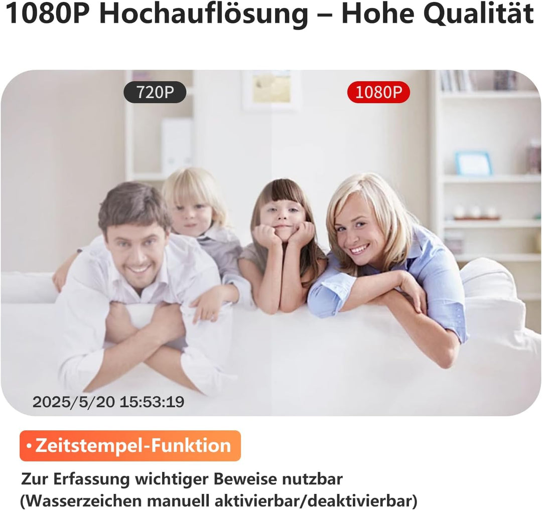 Mini Kamera - HD 1080P, Mini-Kamera, Überwachungskamera, Kamera Überwachung Aussen Innen - Bewegungs
