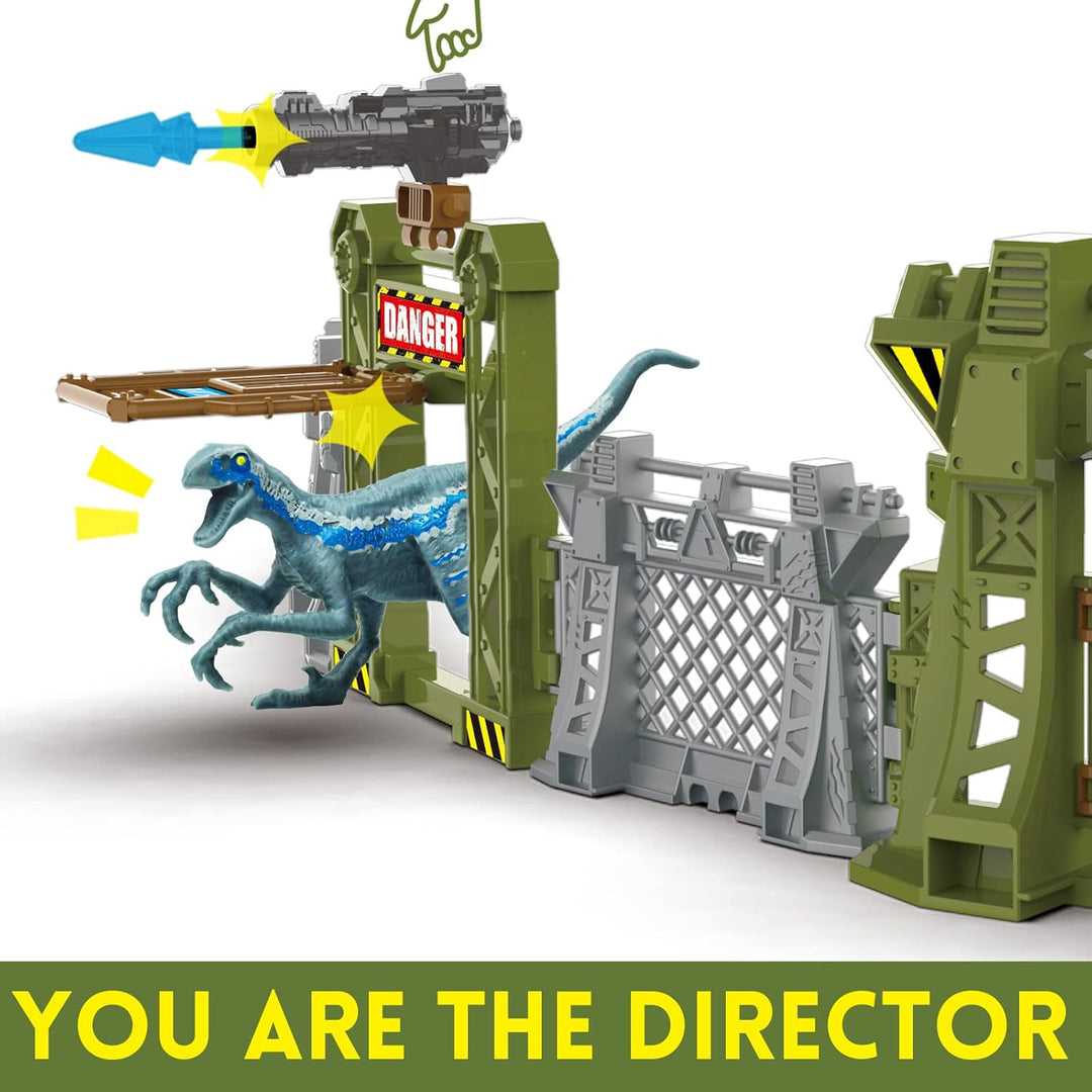 Oriate Dinosaurier Catch n Run Kampfspielset, inklusive Big Trex & Carnotaurus 12 Miniatur-Dino-Figu