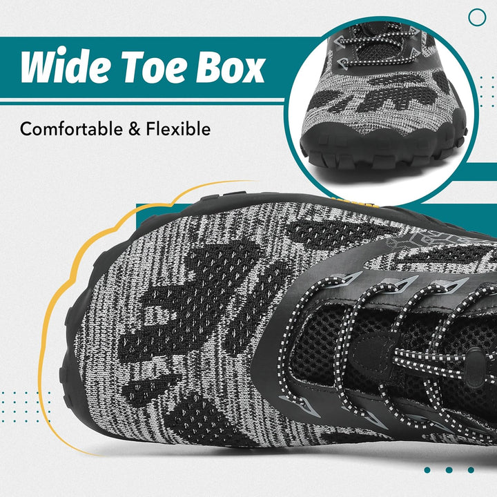 SAGUARO Unisex Barfussschuhe Outdoor Zehenschuhe mit Breite Zehenbox & Zero-Drop Sohle Gr.36-48 36 E