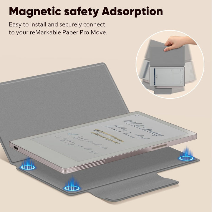 Fintie Hülle für Remarkable Paper Pro Move 7.3" 2025 mit Stifthalter, Hochwertiges PU-Material Leich