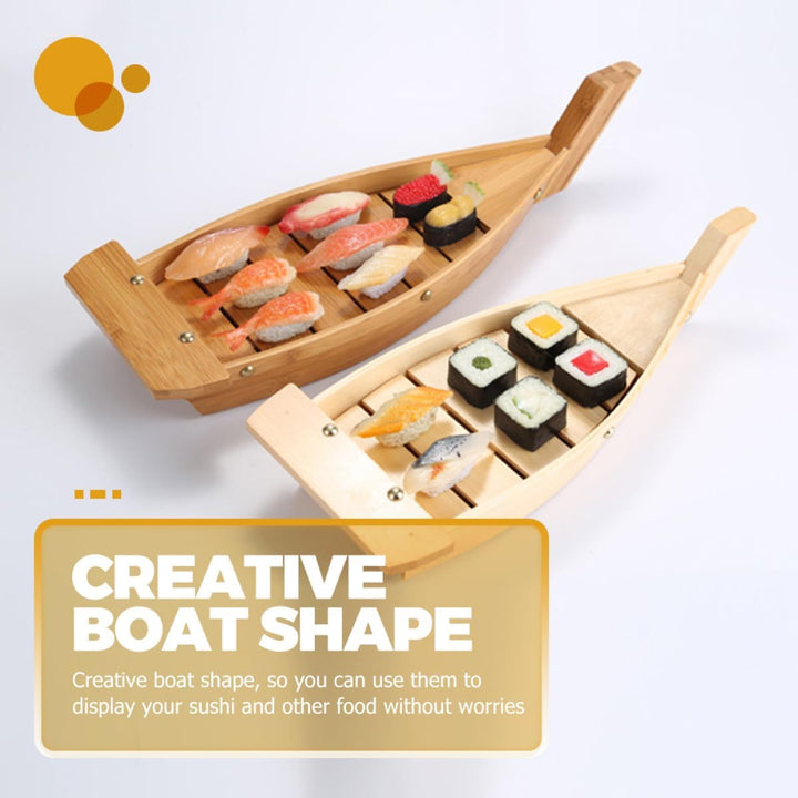 TOPPERFUN Holz Sushi Boot Sashimi Servierplatte Kreatives Schiff design für Restaurant Hotel Familie