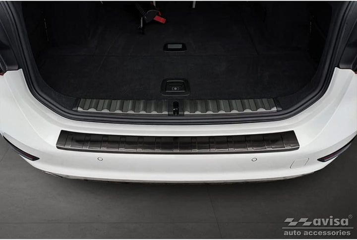 Avisa Schwarz Edelstahl Heckstossstangenschutz kompatibel mit BMW 3er G21 Touring 2019-2022 'Ribs'