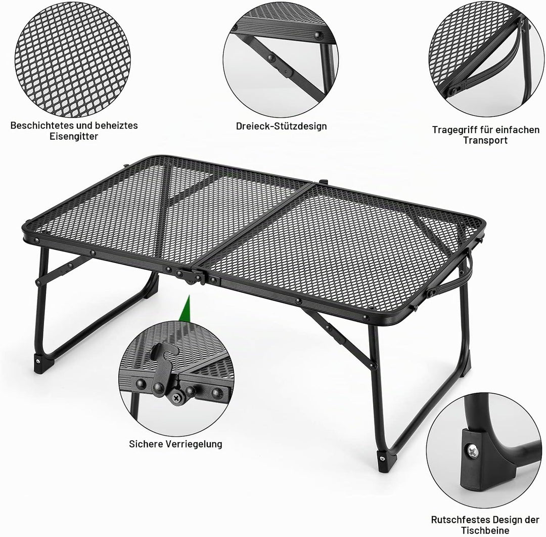 Odoland Tragbarer Campingtisch Ultraleichter Aluminium Klappbarer Picknicktisch Kleiner Campingtisch